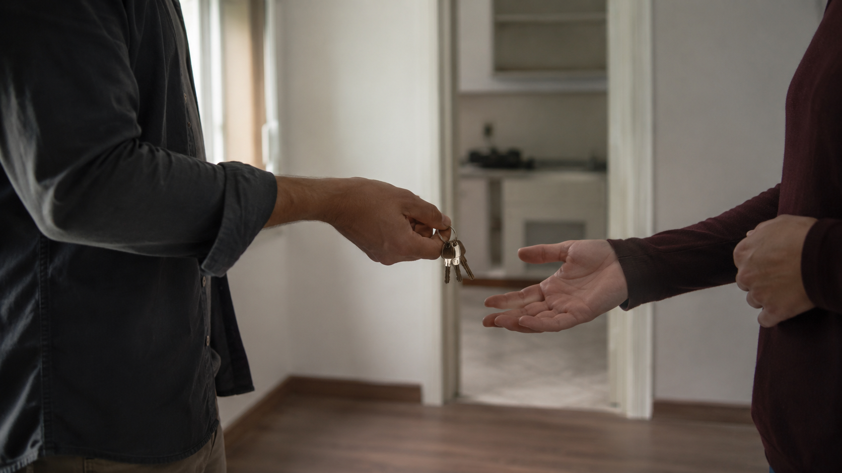 Intercambio de llaves de una vivienda entre dos personas
